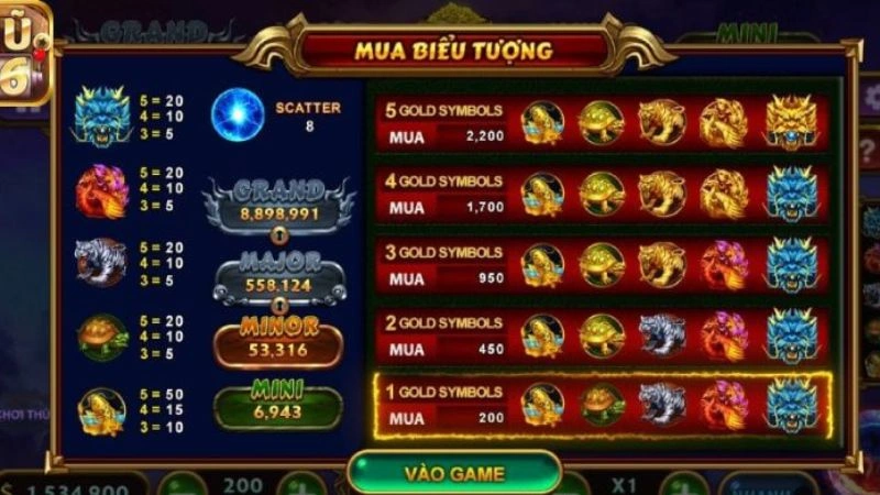 Nhiều tính năng khác nhau trong game